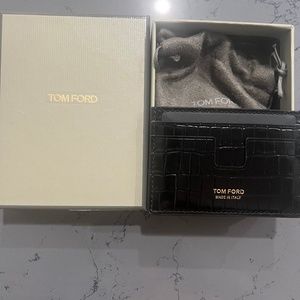 Tom Ford logo print leather cardholder